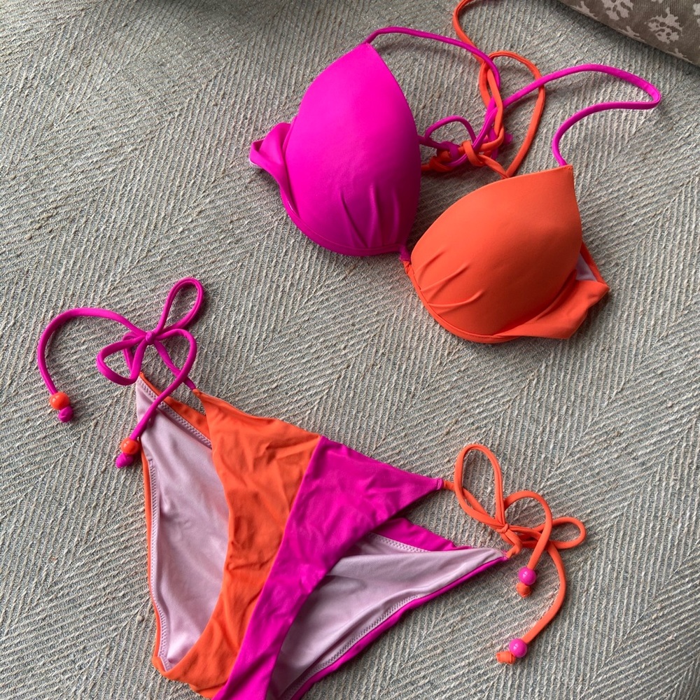 VS pink and orange bikini